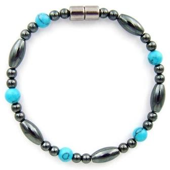 1 PC. (Magnetic) Turquoise Magnetic Therapy Bracelet Hematite Bracelet #MHB104
