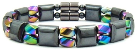 1 PC. (Magnetic) Twist Rainbow Double Line  Magnetic Therapy Bracelet Hematite Bracelet #MHB303