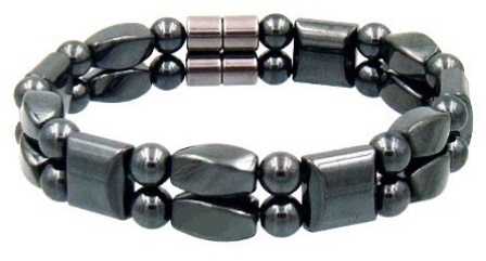 1 PC. (Magnetic) Black Twist Double Line Magnetic Therapy Bracelet Hematite Bracelet MHB307