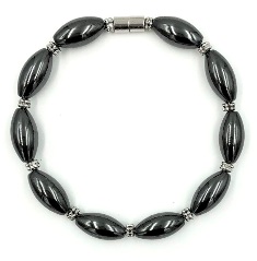 All Oval Beads Magnetic Hematite Bracelets with Magnetic Clasp #MHB-613-14