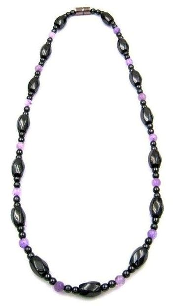 1 PC. Amethyst Magnetic Therapy Necklace For Men And Women # MN-0015