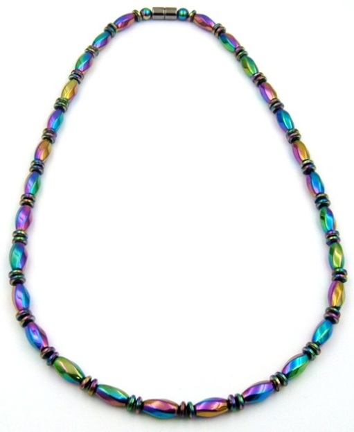 Iridescent Rainbow Magnetic Therapy Magnetic Necklace #MN-0117