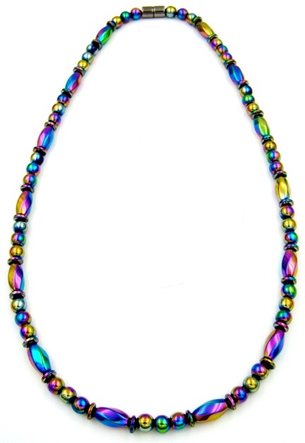 All Iridescent Rainbow Magnetic Therapy Magnetic Necklace #MN-0120