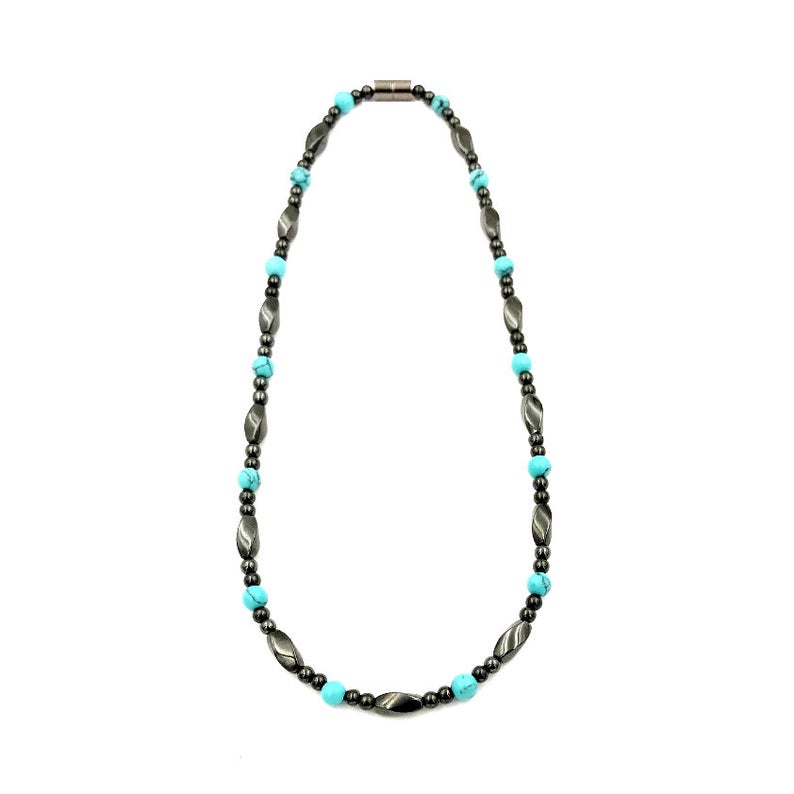 6mm Turquoise Magnetic Therapy Magnetic Necklace #MN-0134
