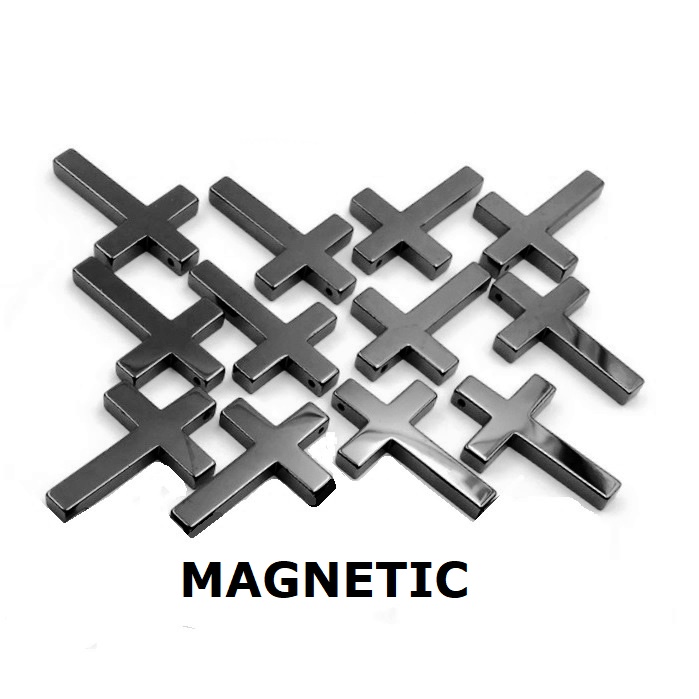 (Dozen) MAGNETIC Cross Pendants For Making Necklaces #MP-005