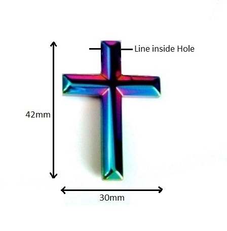 (Dozen) Non-Magnetic Rainbow Hematite Cross Pendant #MP-500