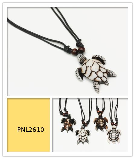 Dozen (12 PC.) Adjustable Black Corded Turtle Necklaces #PNL2610