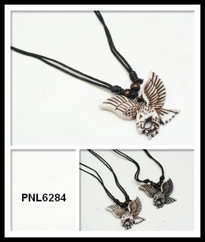 Dozen (12 PC.) Adjustable Black Corded Eagle Necklaces #PNL6284