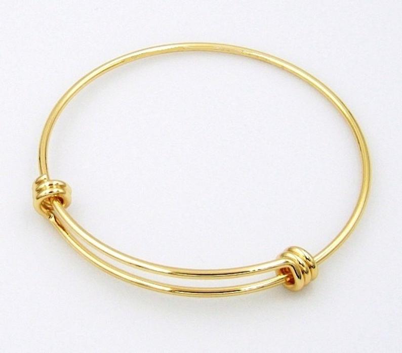 10 PC. Quality Gold Plated Over Grade 316 Surgical Stainless Steel Bangle 65mm Diameter #SSGB