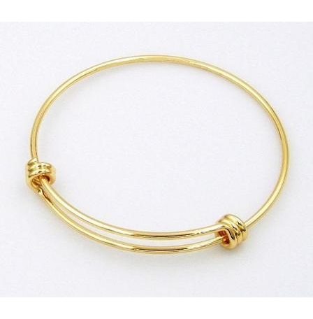 10 PC. Quality Gold Plated Over Grade 316 Surgical Stainless Steel Bangle 65mm Diameter #SSGB