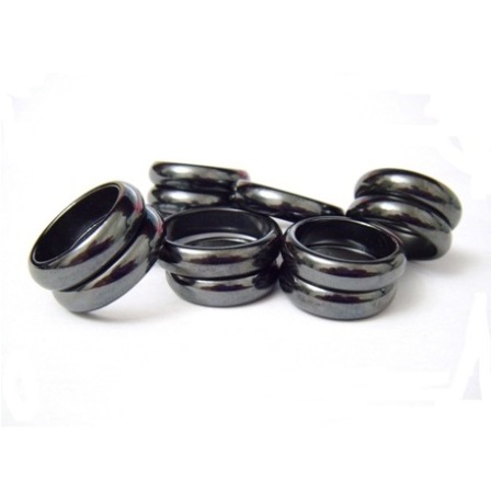 12 PC. MAGNETIC 6mm Dome Hematite Magnetic Rings