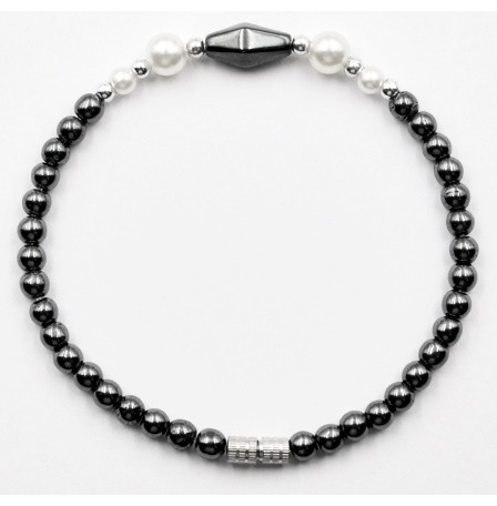 Faux Pearl Hematite Bracelet (NON-Magnetic) #HBR-005