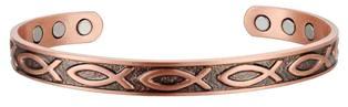 Fish Solid Copper Cuff Magnetic Therapy Bangle Bracelet