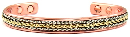 Golden Rope Solid Copper Cuff Magnetic Therapy Bangle Bracelet