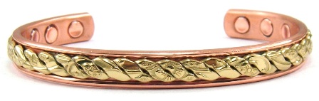 Golden Center Solid Copper Cuff Magnetic Therapy Bangle Bracelet