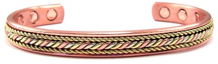 Rainbow Center Solid Copper Cuff Magnetic Therapy Bangle Bracelet