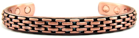 Bricks Solid Copper Cuff Magnetic Therapy Bangle Bracelet
