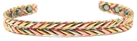 Braided Arrowheads Solid Copper Cuff Magnetic Therapy Bangle Bracelet