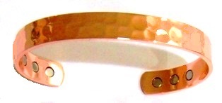 Hammered Solid Copper Cuff Magnetic Therapy Bangle Bracelet