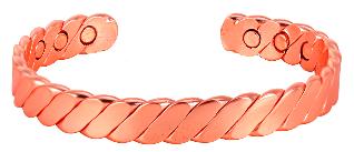 Solid Twist Copper Cuff Magnetic Therapy Bangle Bracelet