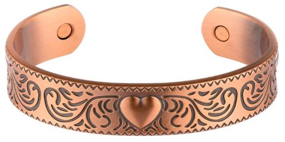 Big Heart Solid Copper Cuff Magnetic Therapy Bangle Bracelet
