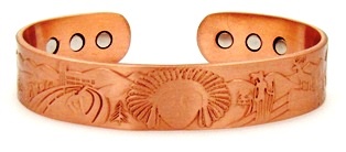 Chief Head Solid Copper Cuff Magnetic Therapy Bangle Bracelet