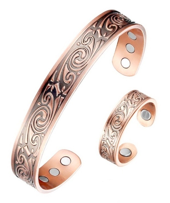 Artisan Magnetic Therapy Copper Bangle And Ring Set