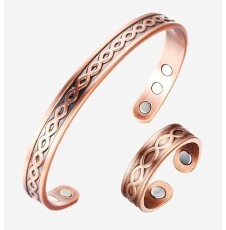 Connection Magnetic Therapy Copper Bangle And Ring Set