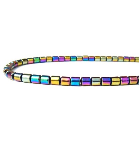 16" Strand 6mm Drum Magnetic Rainbow Beads