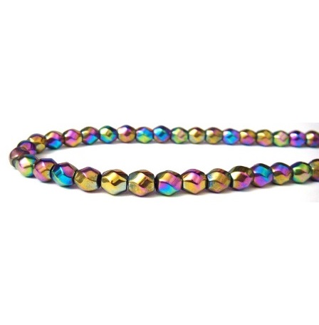 16" Strand Faceted 8x8mm Rainbow Magnetic Beads