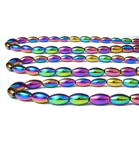 16" Strand Magnetic Oval Rainbow Beads