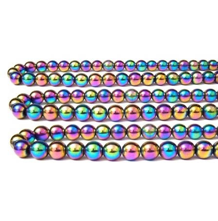 16" Strand Magnetic Oval Rainbow Beads