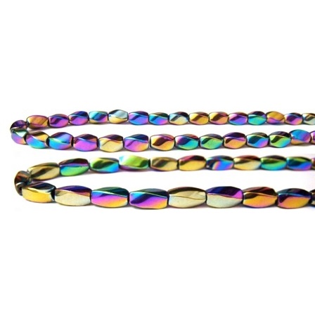16" Strand Magnetic Twisted Rainbow Beads