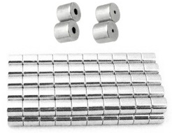 100 Sets 5000 Gauss 6x6mm Silver Finish Magnetic Clasps