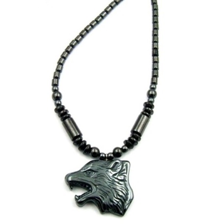 Wolf Head With Magnetic Beads Magnetic Necklace