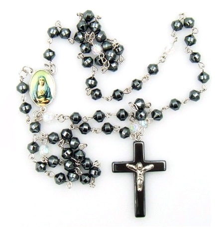 Seven Sorrow AB Crystal Hematite Rosary Prayers Rosary