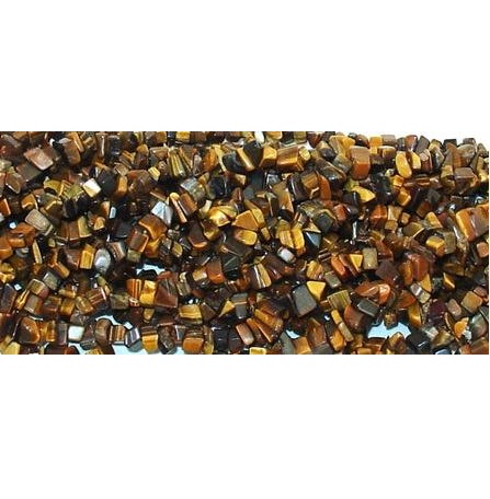 Tiger-eye Chip Stone Beads Necklace 34"-36" Inch #36-TE