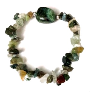 1 PC. Indian Agate Chip Stone Bracelet with Nugget #CB-83IA