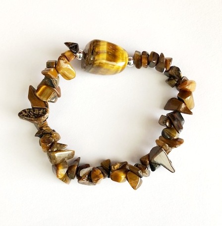 1 PC. Tiger-Eye Chip Stone Bracelet With Nugget