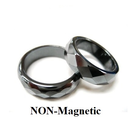 12 PC. (Dozen) Non-Magnetic 6mm Wide Faceted Hematite Rings #CSR26703