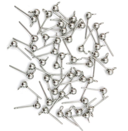 100 PC. Surgical Stainless Steel Ear Ball Posts #EARPOST-H