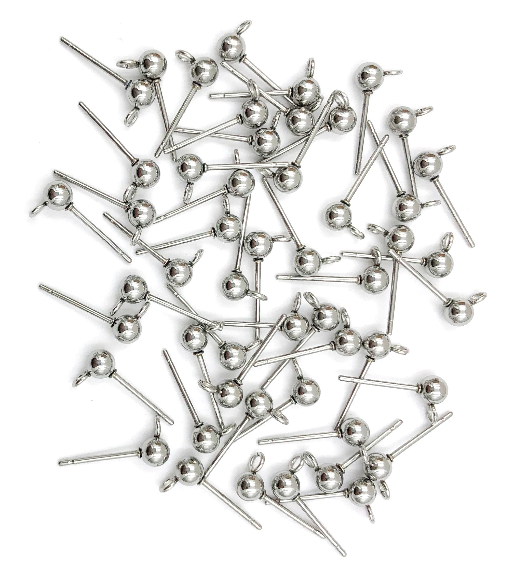 100 PC. Surgical Stainless Steel Ear Ball Posts #EARPOST-H