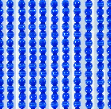 51 Beads 15" 8mm Navy Blue Fiber Optic Cat's Eye Glass Beads AAA Quality #FBR8-BL