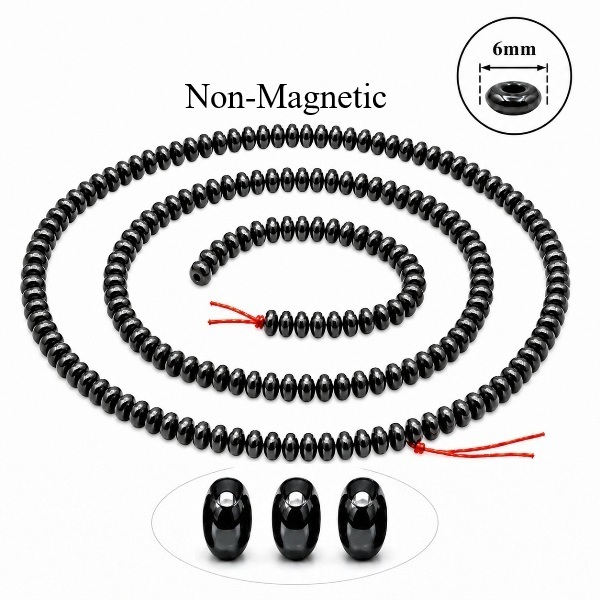 10 Strands 6mm Rondelle Hematite Beads (NON-Magnetic) AAA Quality #H-RL6
