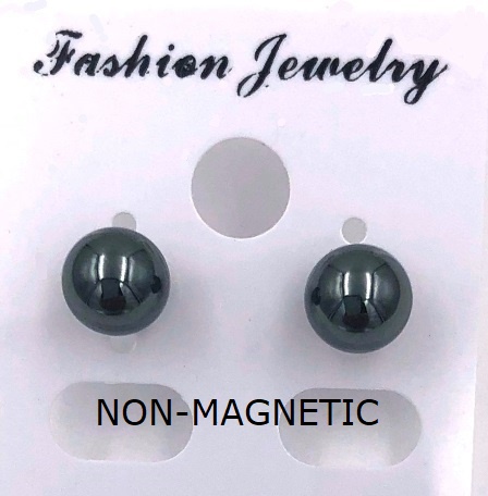 Dozen (12 Pairs) 6mm Shiny Round Ball Hematite Post Earrings #HER-6POST