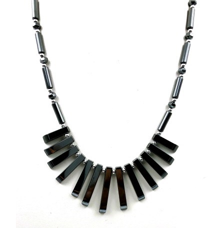 Dozen Open Fan Hematite Necklace (NON-Magnetic) #HN-0033C