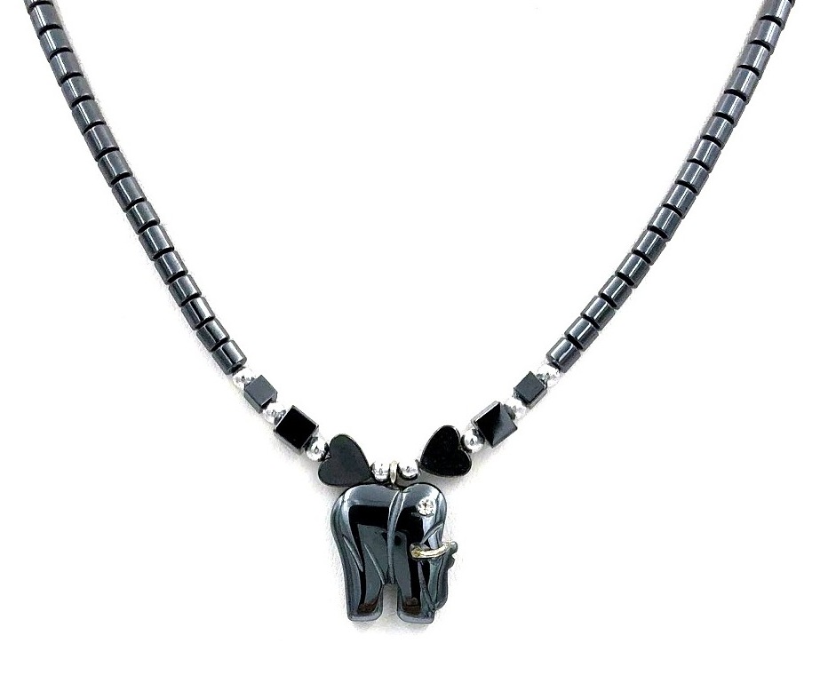 Dozen Small Elephant Hematite Necklace #HN-0171