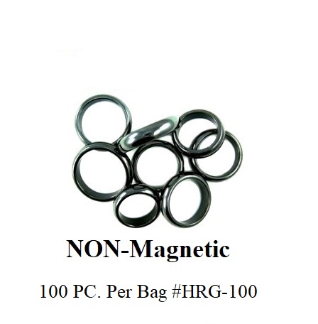 100 PC. Mixed Sizes Per Bag 6mm Hematite Rings Smooth Dome Top (Non-Magnetic) #HRG100