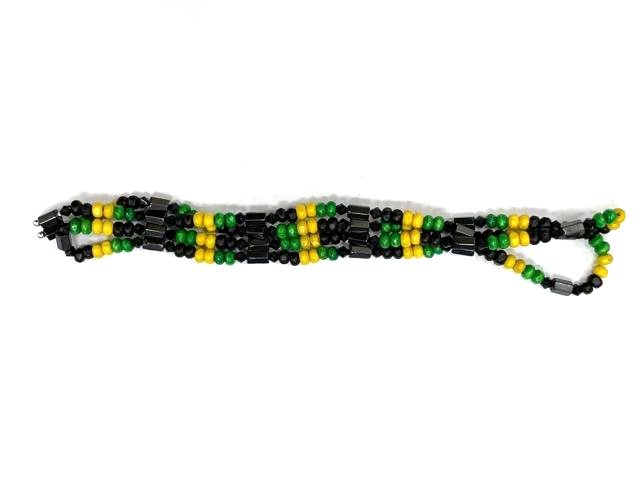 12 PC. (Dozen) Multi Color Rasta Beads Magnetic Lariats #L-27754