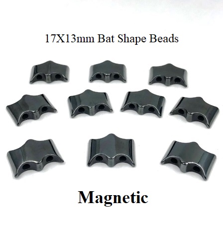 100 PC. 17x13mm 2 Hole Bat Magnetic Beads #MB-Bat17x13